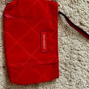 Vera Bradley Red Quilted Velvet Wristlet